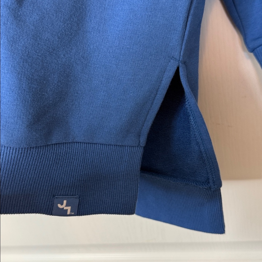 JoyLab Striped Oversized French Terry Crewneck Sweatshirt Blue White XXL - Picture 5 of 12